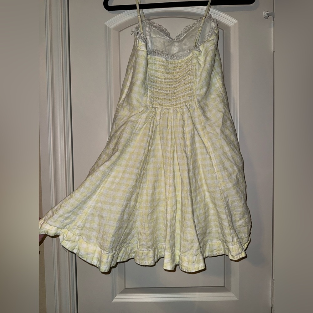 LoveShackFancy Yellow Checkered Dress Clarine Linen Gingham Bow‎ Dress size 6 - Picture 11 of 11